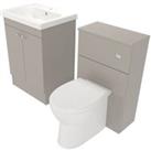 Deccado Benham Soft Suede 600mm Freestanding Vanity & 500mm Toilet Pan Unit with Basin Modular Combination