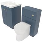 Deccado Benham Juniper Blue 600mm Freestanding Vanity & 500mm Toilet Pan Unit with Basin Modular Combination