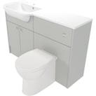 Deccado Benham Whisper Grey Left Hand 1200mm Fitted Vanity & Toilet Pan Unit Combination with Left Hand Basin
