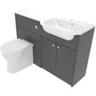 Deccado Benham Charcoal Grey Right Hand 1200mm Fitted Vanity & Toilet Pan Unit Combination with 