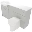 Deccado Benham Whisper Grey Left Hand 1500mm Fitted Vanity & Toilet Pan Unit Combination with Left Hand Basin