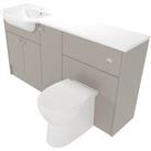 Deccado Benham Soft Suede Left Hand 1500mm Fitted Vanity & Toilet Pan Unit Combination with Left Hand Basin