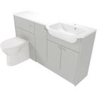 Deccado Benham Whisper Grey Right Hand 1500mm Fitted Vanity & Toilet Pan Unit Combination with Right Hand Basin