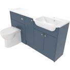 Deccado Benham Juniper Blue Right Hand 1500mm Fitted Vanity & Toilet Pan Unit Combination with R