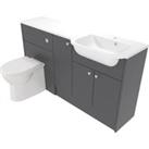 Deccado Benham Charcoal Grey Right Hand 1500mm Fitted Vanity & Toilet Pan Unit Combination with Right Hand Basin