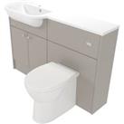 Deccado Benham Soft Suede Left Hand 1200mm Slimline Fitted Vanity & Toilet Pan Unit Combination with Left Hand Basin