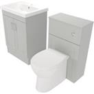 Deccado Padworth Whisper Grey 600mm Freestanding Vanity & 500mm Toilet Pan Unit with Basin Modular Combination