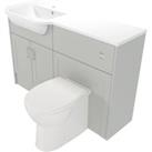 Deccado Padworth Whisper Grey Left Hand 1200mm Fitted Vanity & Toilet Pan Unit Combination with Left Hand Basin