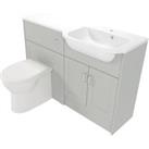 Deccado Padworth Whisper Grey Right Hand 1200mm Fitted Vanity & Toilet Pan Unit Combination with
