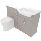 Deccado Padworth Soft Suede Right Hand 1200mm Fitted Vanity & Toilet Pan Unit Combination with Right Hand Basin