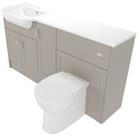 Deccado Padworth Soft Suede Left Hand 1500mm Fitted Vanity & Toilet Pan Unit Combination with Le
