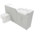 Deccado Padworth Whisper Grey Right Hand 1500mm Fitted Vanity & Toilet Pan Unit Combination with