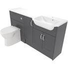 Deccado Padworth Charcoal Grey Right Hand 1500mm Fitted Vanity & Toilet Pan Unit Combination with Right Hand Basin