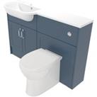 Deccado Padworth Juniper Blue Left Hand 1200mm Slimline Fitted Vanity & Toilet Pan Unit Combination with Left Hand Basin