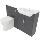 Deccado Padworth Charcoal Grey Right Hand 1200mm Slimline Fitted Vanity & Toilet Pan Unit Combin