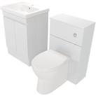 Deccado Clifton Bright White 600mm Freestanding Vanity & 500mm Toilet Pan Unit with Basin Modula