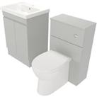 Deccado Clifton Whisper Grey 600mm Freestanding Vanity & 500mm Toilet Pan Unit with Basin Modula