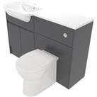 Deccado Clifton Charcoal Grey Left Hand 1200mm Fitted Vanity & Toilet Pan Unit Combination with 
