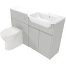 Deccado Clifton Whisper Grey Right Hand 1200mm Fitted Vanity & Toilet Pan Unit Combination with 