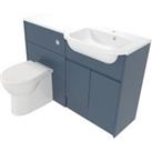 Deccado Clifton Juniper Blue Right Hand 1200mm Fitted Vanity & Toilet Pan Unit Combination with 