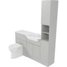 Deccado Clifton Whisper Grey Right Hand 1500mm Fitted Tower, Vanity & Toilet Pan Unit Combinatio