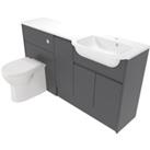 Deccado Clifton Charcoal Grey Right Hand 1500mm Fitted Vanity & Toilet Pan Unit Combination with Right Hand Basin
