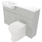 Deccado Clifton Whisper Grey Left Hand 1200mm Slimline Fitted Vanity & Toilet Pan Unit Combinati