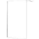 Nexa By Merlyn 8mm Chrome Wet Room Curved Shower Screen with 1m Bracing Bar - 2000 x 1200mm