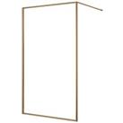 Nexa By Merlyn 8mm Brushed Bronze Framed Wet Room Shower Screen with 1m Bracing Bar - 2015 x 900mm