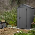 Keter Darwin 4 x 4ft Outdoor Apex Garden Storage Shed - Grey