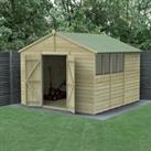 Forest Garden Beckwood Apex Shiplap Pressure Treated Double Door Shed with Base - 10 x 10ft