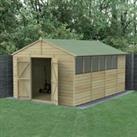 Forest Garden Beckwood Apex Shiplap Pressure Treated Double Door Shed with Assembly - 10 x 15ft