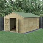 Forest Garden Beckwood Apex Shiplap Pressure Treated Double Door Windowless Shed with Base & Ass