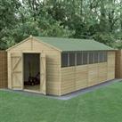 Forest Garden Beckwood Apex Shiplap Pressure Treated Double Door Shed with Assembly - 10 x 20ft