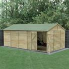 Forest Garden Beckwood Reverse Apex Shiplap Pressure Treated Double Door Windowless Shed - 20 x 10ft