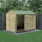 Forest Garden Beckwood Reverse Apex Shiplap Pressure Treated Double Door Windowless Shed - 10 x 6ft