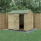 Forest Garden Beckwood Reverse Apex Shiplap Pressure Treated Windowless Shed with Base - 8 x 6ft