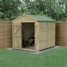 Forest Garden Beckwood Apex Shiplap Pressure Treated Double Door Windowless Shed - 6 x 8ft