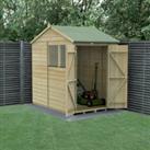 Forest Garden Beckwood Reverse Apex Shiplap Pressure Treated Double Door Shed with Base - 5 x 7ft