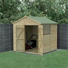 Forest Garden Beckwood Apex Shiplap Pressure Treated Double Door Shed with Base - 7 x 7ft