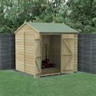 Forest Garden Beckwood Reverse Apex Shiplap Pressure Treated Double Door Windowless Shed with Assemb