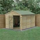Forest Garden Beckwood Apex Shiplap Pressure Treated Double Door Windowless Shed with Assembly - 8 x