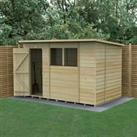 Forest Garden Beckwood Pent Shiplap Pressure Treated Shed with Assembly - 10 x 6ft