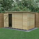 Forest Garden Beckwood Pent Shiplap Pressure Treated Windowless Shed with Assembly - 10 x 6ft