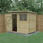 Forest Garden Beckwood Pent Shiplap Pressure Treated Shed with Base & Assembly - 7 x 5ft
