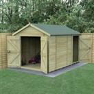 Forest Garden Timberdale Apex Tongue & Groove Pressure Treated Double Door Windowless Shed Combo