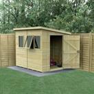Forest Garden Timberdale Pent Tongue & Groove Pressure Treated Shed with Assembly - 8 x 6ft