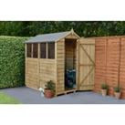 Forest Garden 4LIFE Apex Overlap Pressure Treated Shed with Base & Assembly 4 Windows - 4 x 6ft