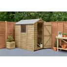Forest Garden 4LIFE Apex Overlap Pressure Treated Shed with Base 1 Window - 4 x 6ft