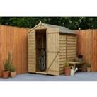 Forest Garden 4LIFE Apex Overlap Pressure Treated Windowless Shed with Base - 4 x 6ft